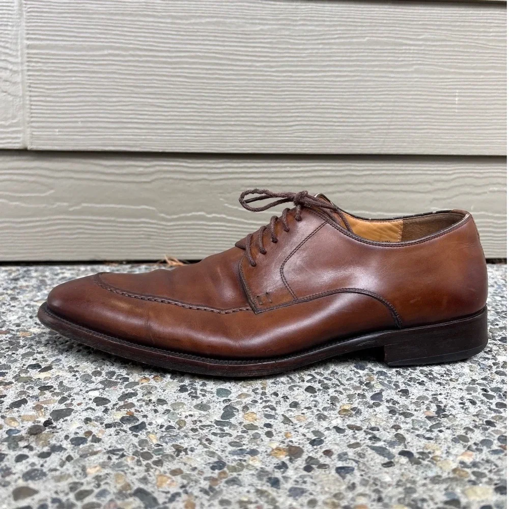 Magnanni Mens 11323 Split Toe Derby Shoes Brown Leather Made in Spain 10 M